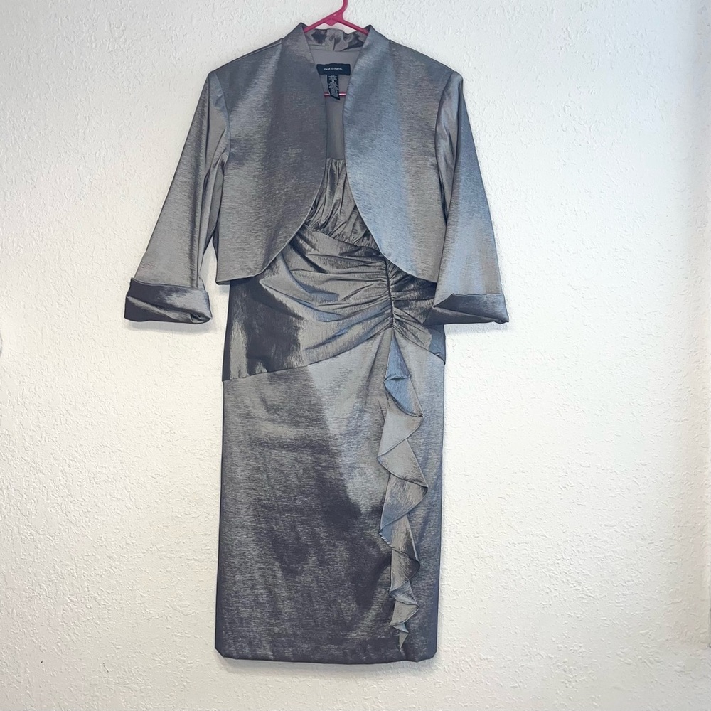 Sheath Mother of the Bride or Wedding Guest Dress Two piece 3/4 sleeve jacket